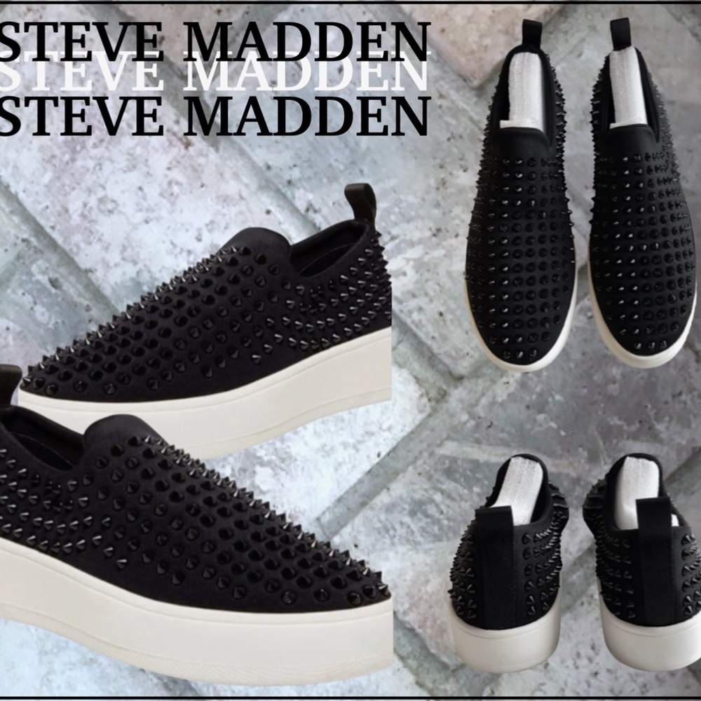 BACK IN STOCK* STEVE MADDEN BAXON STUDDED SNEAKERS - Picture 2 of 7
